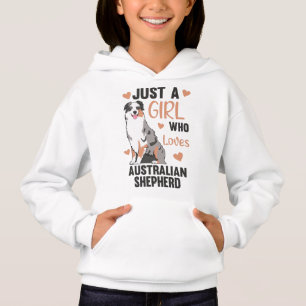 Nur ein Mädchen, das australischen Schäferhund L Hoodie