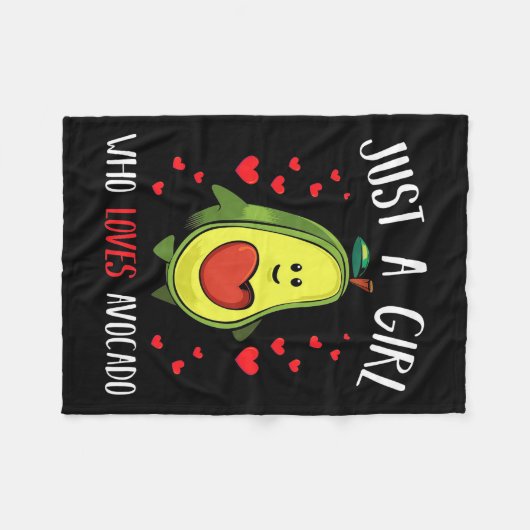 Nur ein Mädchen, das Avocado Liebe Fleecedecke (Vorderseite (Horizontal))