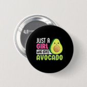 Nur ein Mädchen, das Avocado Lieben Funny Healthfo Button (Vorne & Hinten)