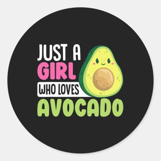 Nur ein Mädchen, das Avocado Lieben Funny Healthfo Runder Aufkleber (Vorderseite)