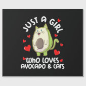 Nur ein Mädchen, das Avocado und Katzen Liebe Geschenkpapier (Flach)