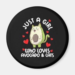 Nur ein Mädchen, das Avocado und Katzen Liebe Magnet