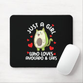 Nur ein Mädchen, das Avocado und Katzen Liebe Mousepad (Mit Mouse)