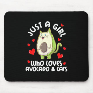 Nur ein Mädchen, das Avocado und Katzen Liebe Mousepad
