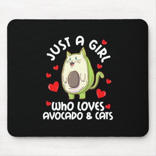 Nur ein Mädchen, das Avocado und Katzen Liebe Mousepad (Vorne)