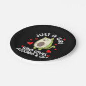 Nur ein Mädchen, das Avocado und Katzen Liebe Pappteller (Schrägansicht)