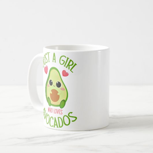 Nur ein Mädchen, das Avocados Liebe Kaffeetasse (Vorderseite Links)