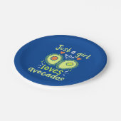 Nur ein Mädchen, das Avocados Liebe Pappteller (Schrägansicht)