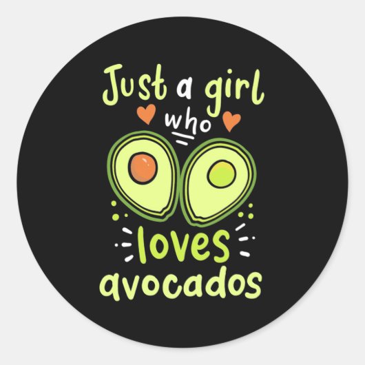 Nur ein Mädchen, das Avocados Liebe Runder Aufkleber (Vorderseite)