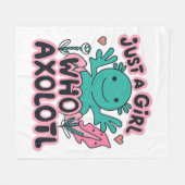 Nur ein Mädchen, das Axolotl Liebe Fleecedecke (Vorderseite (Horizontal))