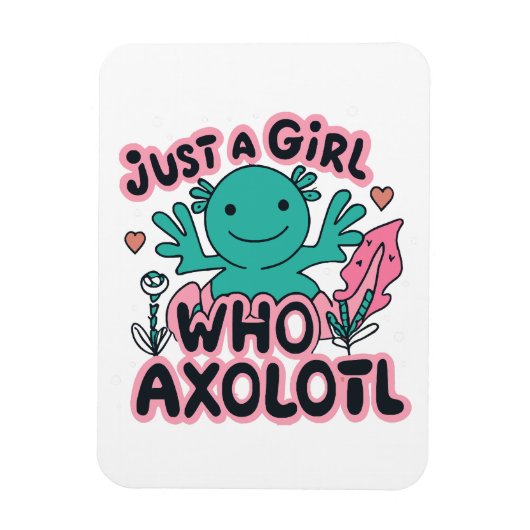 Nur ein Mädchen, das Axolotl Liebe Magnet (Vertikal)