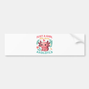 Nur ein Mädchen, das Axolotl liebt Autoaufkleber