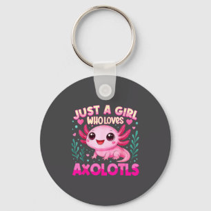 Nur ein Mädchen, das Axolotl liebt Axolotl Kawaii Schlüsselanhänger