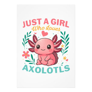 Nur ein Mädchen, das Axolotl liebt Fotodruck