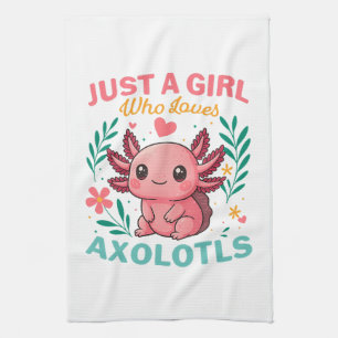 Nur ein Mädchen, das Axolotl liebt Geschirrtuch