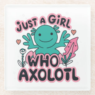 nur ein Mädchen, das Axolotl liebt Glasuntersetzer