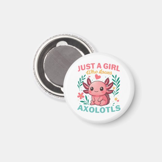 Nur ein Mädchen, das Axolotl liebt Magnet (Vorderseite/Rückseite)