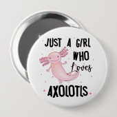 Nur ein Mädchen, das Axolotls Amphibien Salamande Button (Vorne & Hinten)