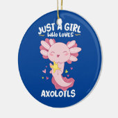 Nur ein Mädchen, das Axolotls Kawaii Niedlich Pink Keramik Ornament (Links)