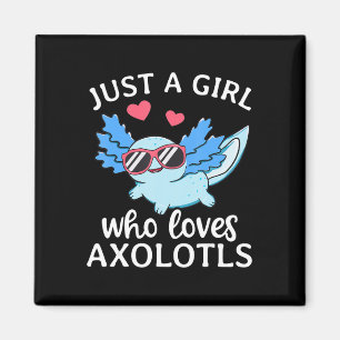 Nur ein Mädchen, das Axolotls Liebe Niedlich Kawai Magnet