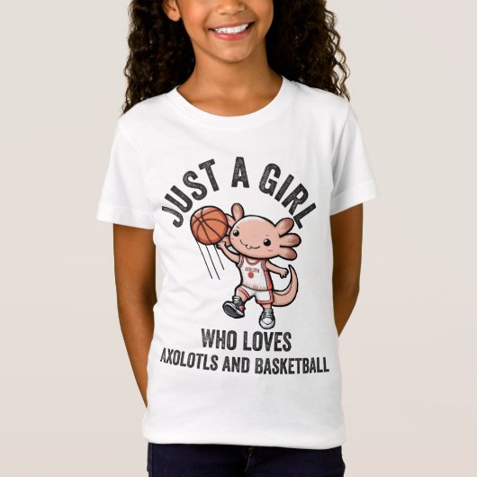 Nur ein Mädchen, das Axolotls und Basketball Niedl T-Shirt (Vorderseite)