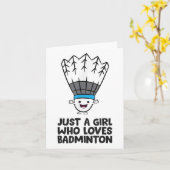 Nur ein Mädchen, das Badminton Liebe Karte (Gelbe Blume)