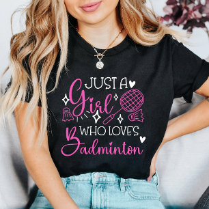 Nur ein Mädchen, das Badminton liebt Rosa Mädchen- Tri-Blend Shirt