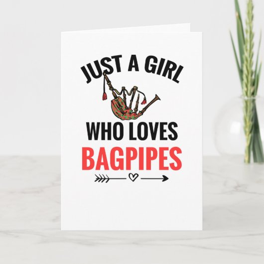 Nur ein Mädchen, das Bagpipe-Player-Geschenk Liebe Karte (Vorderseite)