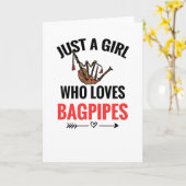 Nur ein Mädchen, das Bagpipe-Player-Geschenk Liebe Karte (Gelbe Blume)