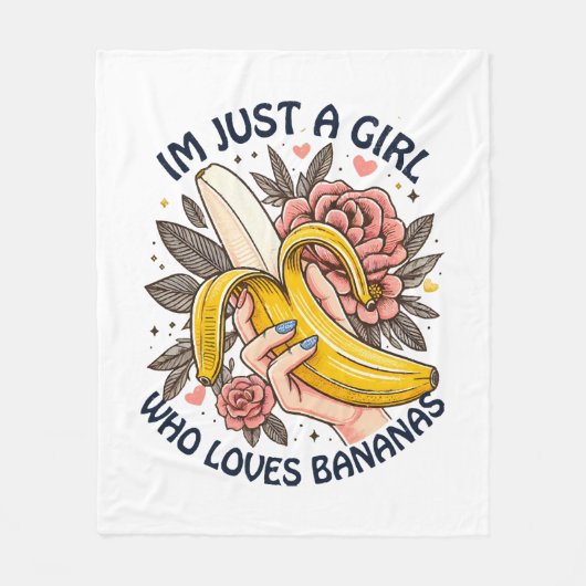 Nur ein Mädchen, das Bananen Liebe Fleecedecke (Vorderseite)