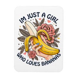 Nur ein Mädchen, das Bananen Liebe Magnet