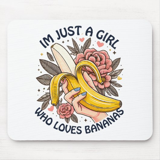 Nur ein Mädchen, das Bananen Liebe Mousepad (Vorne)