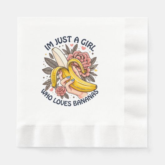 Nur ein Mädchen, das Bananen Liebe Serviette (Vorderseite)