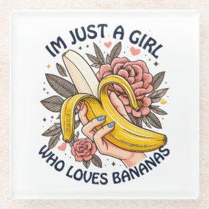 Nur ein Mädchen, das Bananen liebt  Glasuntersetzer