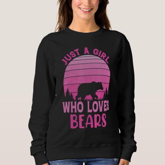 nur ein Mädchen, das Bären für Bärenbraun oder Whi Sweatshirt (Vorderseite)