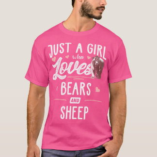 Nur ein Mädchen, das Bären und Schafbär Liebe T-Shirt