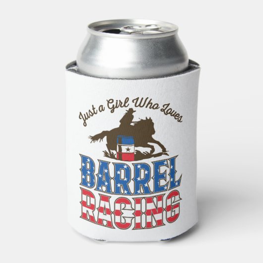 Nur ein Mädchen, das Barrel Racing Liebe Dosenkühler (Kanne Vorderseite)