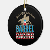 Nur ein Mädchen, das Barrel Racing Liebe Keramik Ornament (Links)