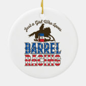 Nur ein Mädchen, das Barrel Racing Liebe Keramik Ornament (Hinten)