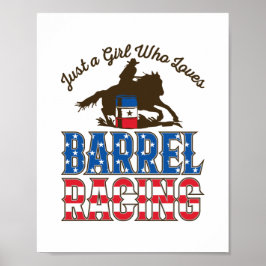 Nur ein Mädchen, das Barrel Racing Liebe Poster