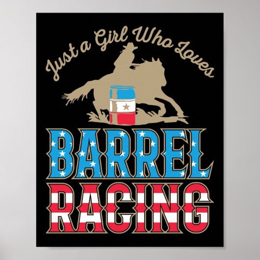 Nur ein Mädchen, das Barrel Racing Liebe Poster (Vorne)