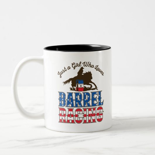 Nur ein Mädchen, das Barrel Racing Liebe Zweifarbige Tasse (Links)