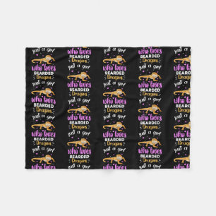 Nur ein Mädchen, das bärtige Drachen Liebe Fleecedecke