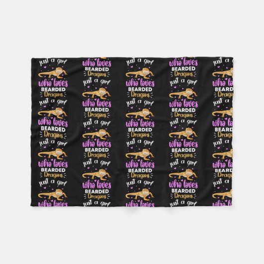 Nur ein Mädchen, das bärtige Drachen Liebe Fleecedecke (Vorderseite (Horizontal))