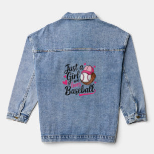 Nur ein Mädchen, das Baseball Liebe Jeansjacke