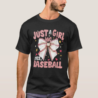 Nur ein Mädchen, das Baseball Niedlich Coquette Ba T-Shirt