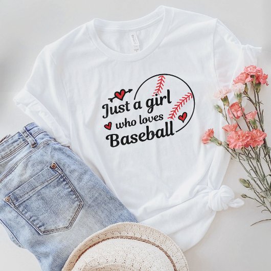Nur ein Mädchen, das Baseball-T - Shirt Liebe