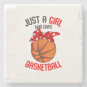 Nur ein Mädchen, das Basketball Girl Lieben Steinuntersetzer