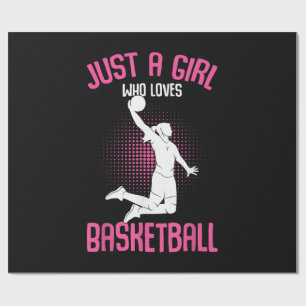 Nur ein Mädchen, das Basketball Kids Mädchen liebt Geschenkpapier
