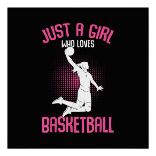 Nur ein Mädchen, das Basketball Kids Mädchen liebt Poster